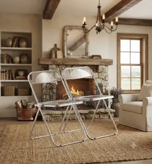 Home Chairs; Foldable Clear Sled Based Home Chairs