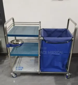 Stainless Steel Imported Linen Trolley With Compartments