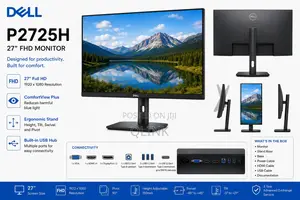 Dell P2725H 27"" FHD Monitor, Height/Tilt/Swivel