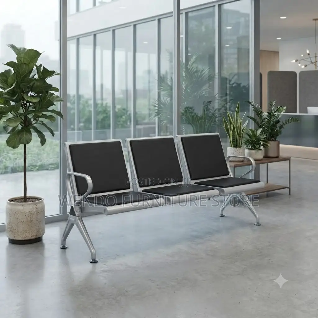 Office Bench; Three Seaters Front View Benches