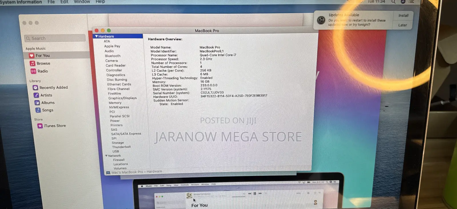 Laptop Apple MacBook Pro 2012 16GB Intel Core i7 HDD 500GB