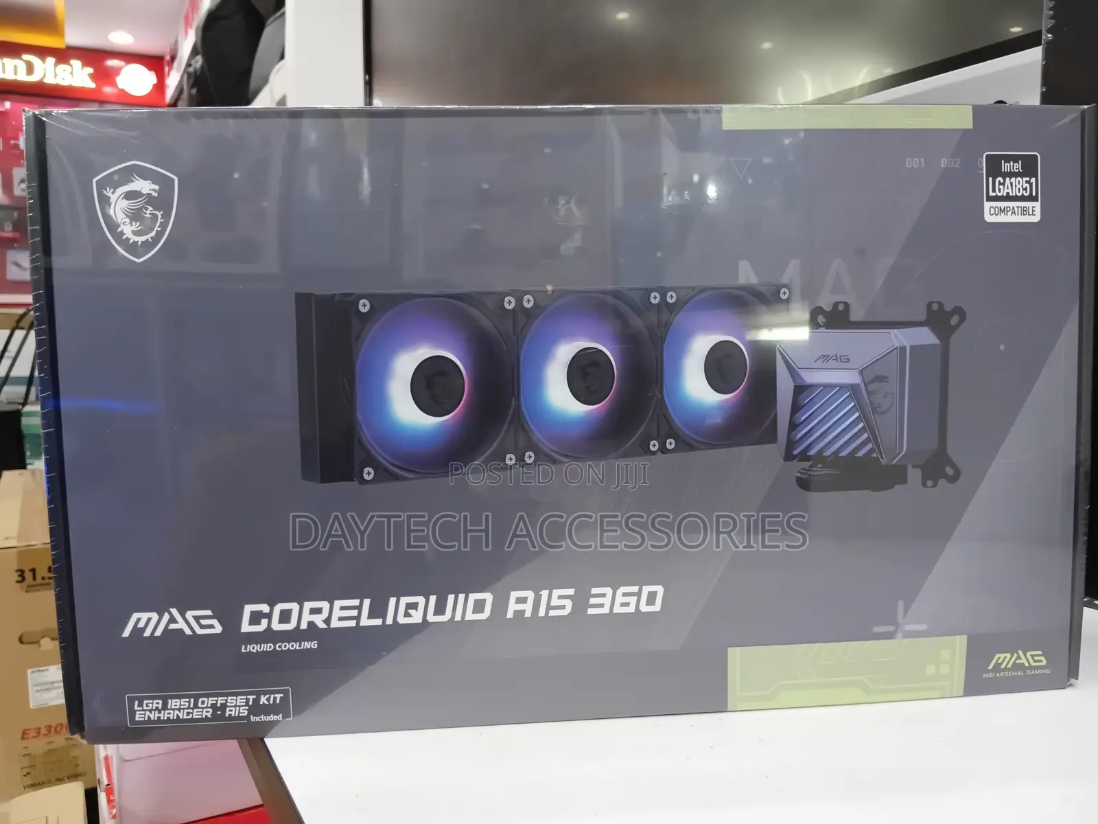 This Is an MSI MAG CORELIQUID A15 360 All-in-One Liquid CPU Cooler.
