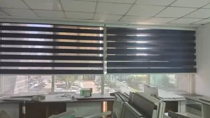 Navy Blue Fabric Horizontal Blinds