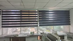 Navy Blue Fabric Horizontal Blinds