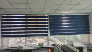 Navy Blue Fabric Horizontal Blinds