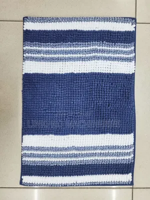 Dark Blue Striped White Sausage Door Mat
 Size 40*60cm