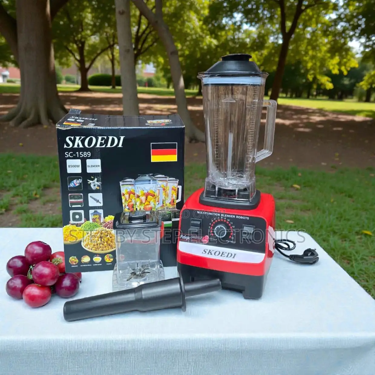 Easy-Clean Silver Crest 2-in-1 Double Cup Blender Grinder