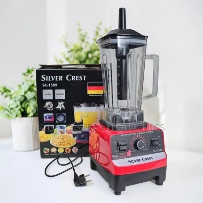 Easy-Clean Silver Crest 2-in-1 Double Cup Blender Grinder