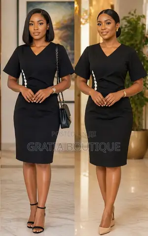 Beautiful Black Dress With Cute Flowers