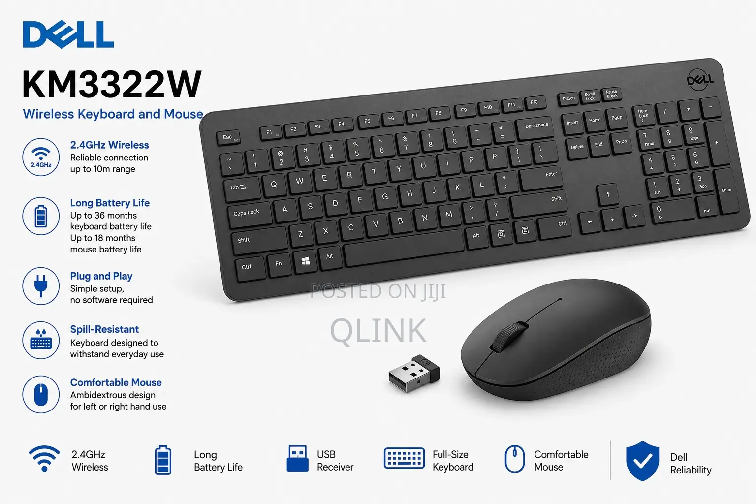 Dell Wireless Keybord and Mouse - KM3322W