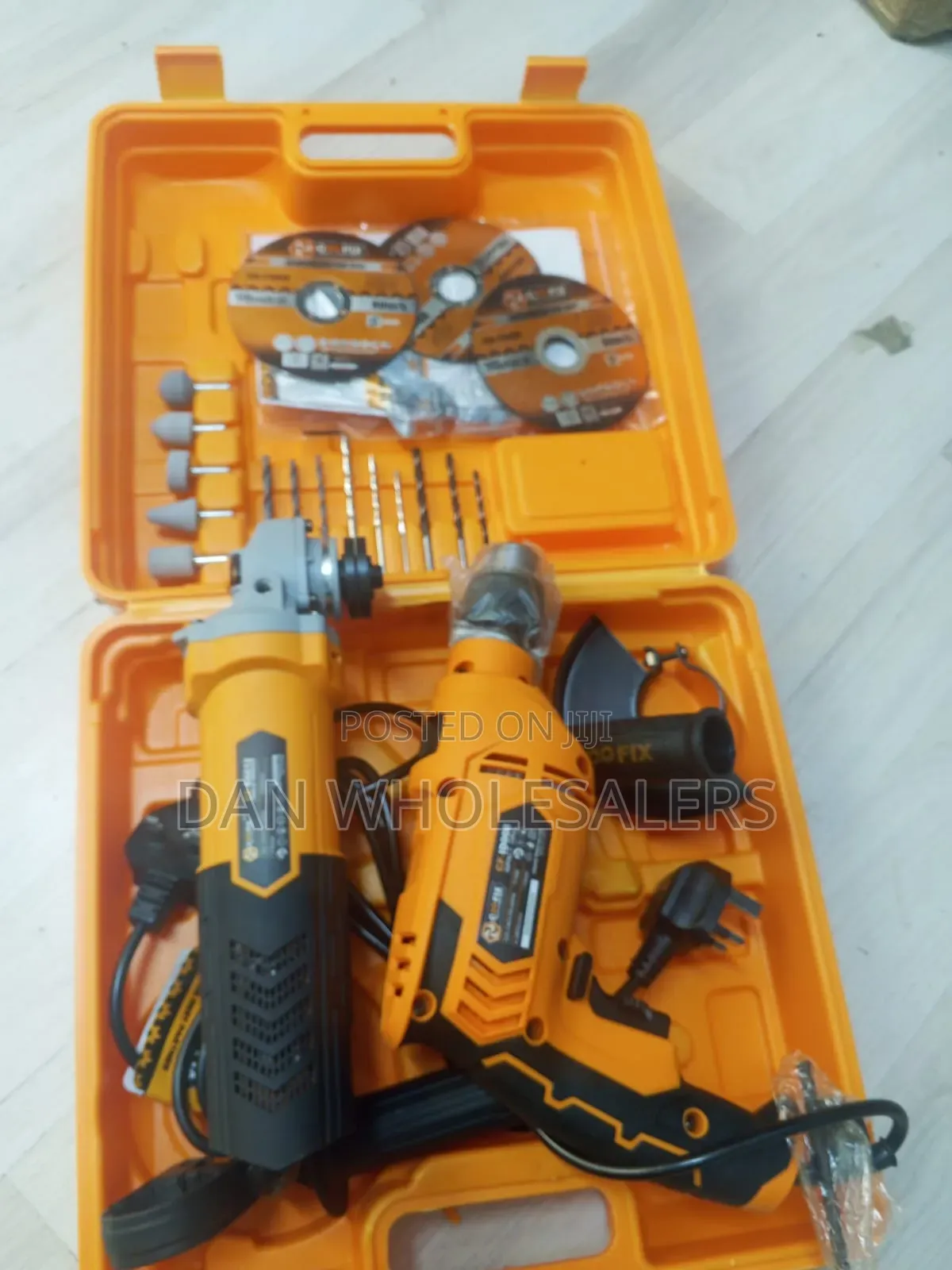 COOFIX Electric Tool Combo - Hammer Drill + Angle Grinder + 20pcs Tool
