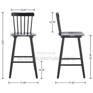 Barstool; Armless Black Eames Barstool Style