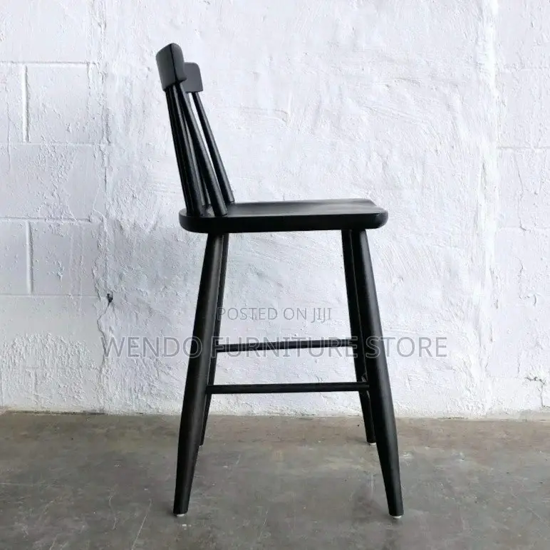 Barstool; Armless Black Eames Barstool Style