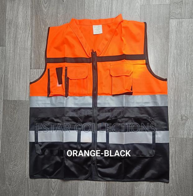 Orange and Black Chinese Collar Reflector Vest