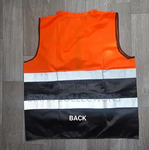 Orange and Black Chinese Collar Reflector Vest