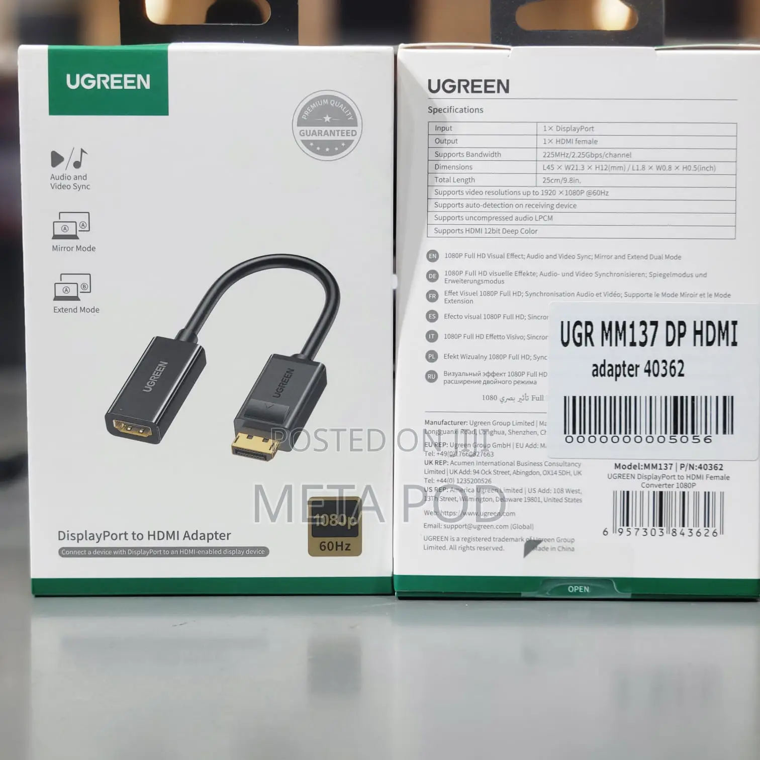 UGREEN MM137 Displayport to HDMI Adapter
