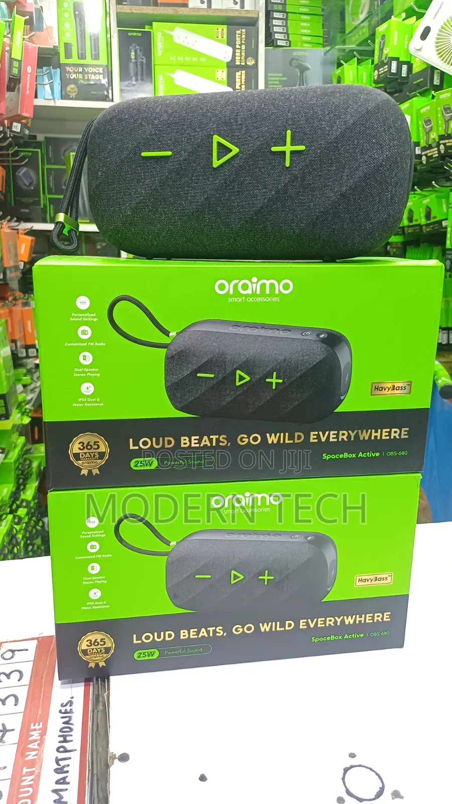 Oraimo SpaceBox Active Bluetooth Speaker – IP55 Waterproof Speaker
