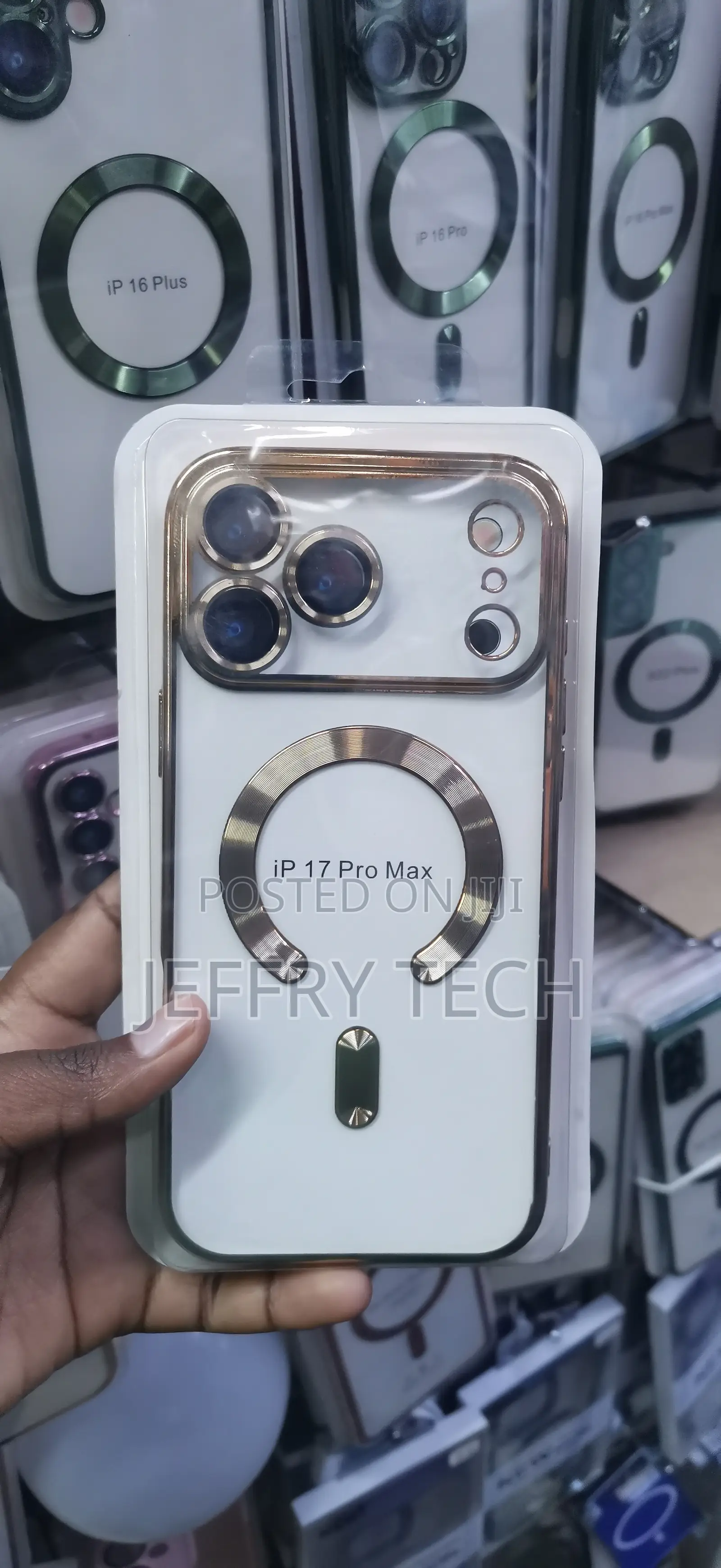 MagSafe Ring and Camera Lens Protector Labeled for the "iP 17 Pro Max