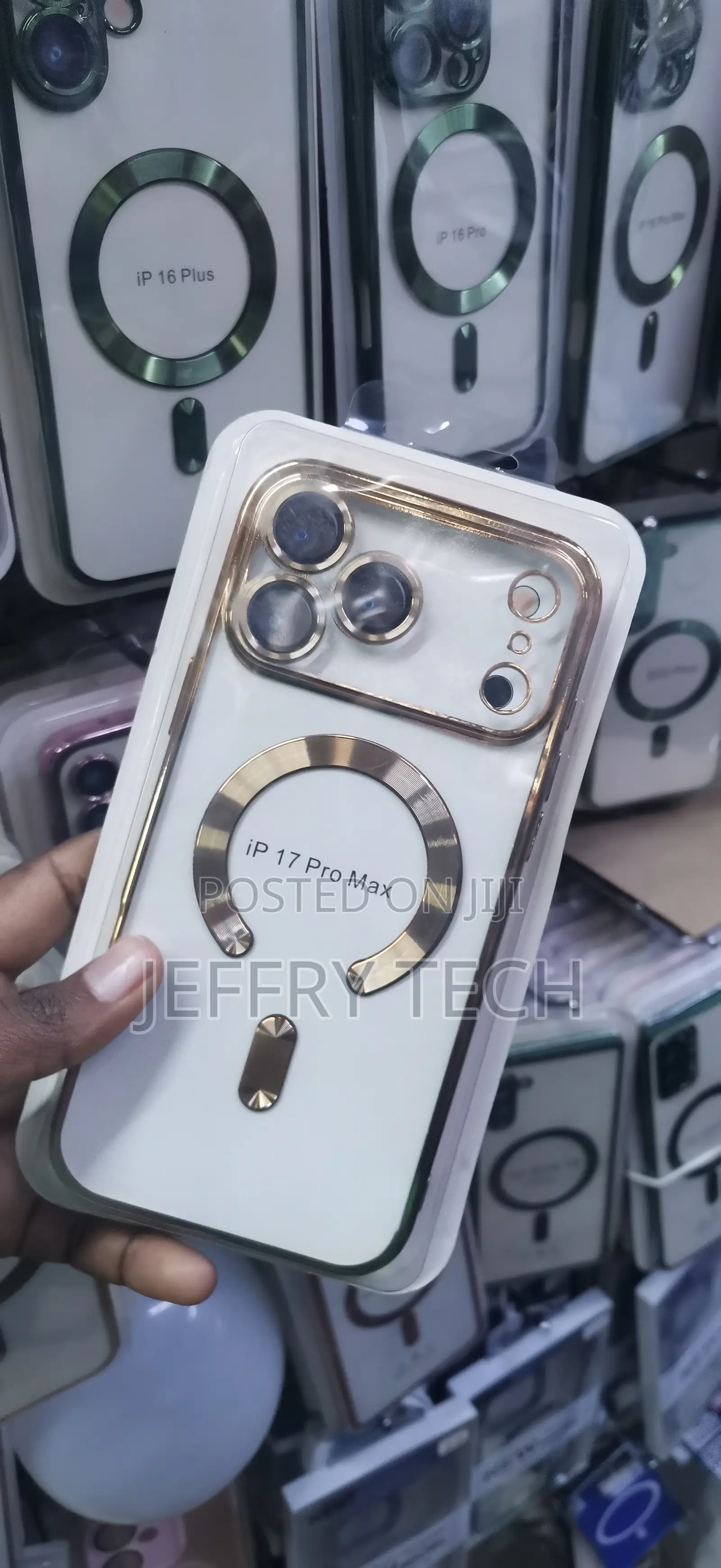 MagSafe Ring and Camera Lens Protector Labeled for the "iP 17 Pro Max