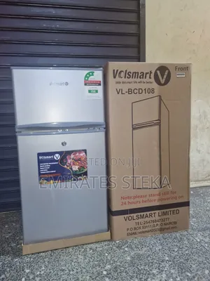 VOLSMART 108L Double Door Direct Cool Fridge,Compact Mini Refrigerator
