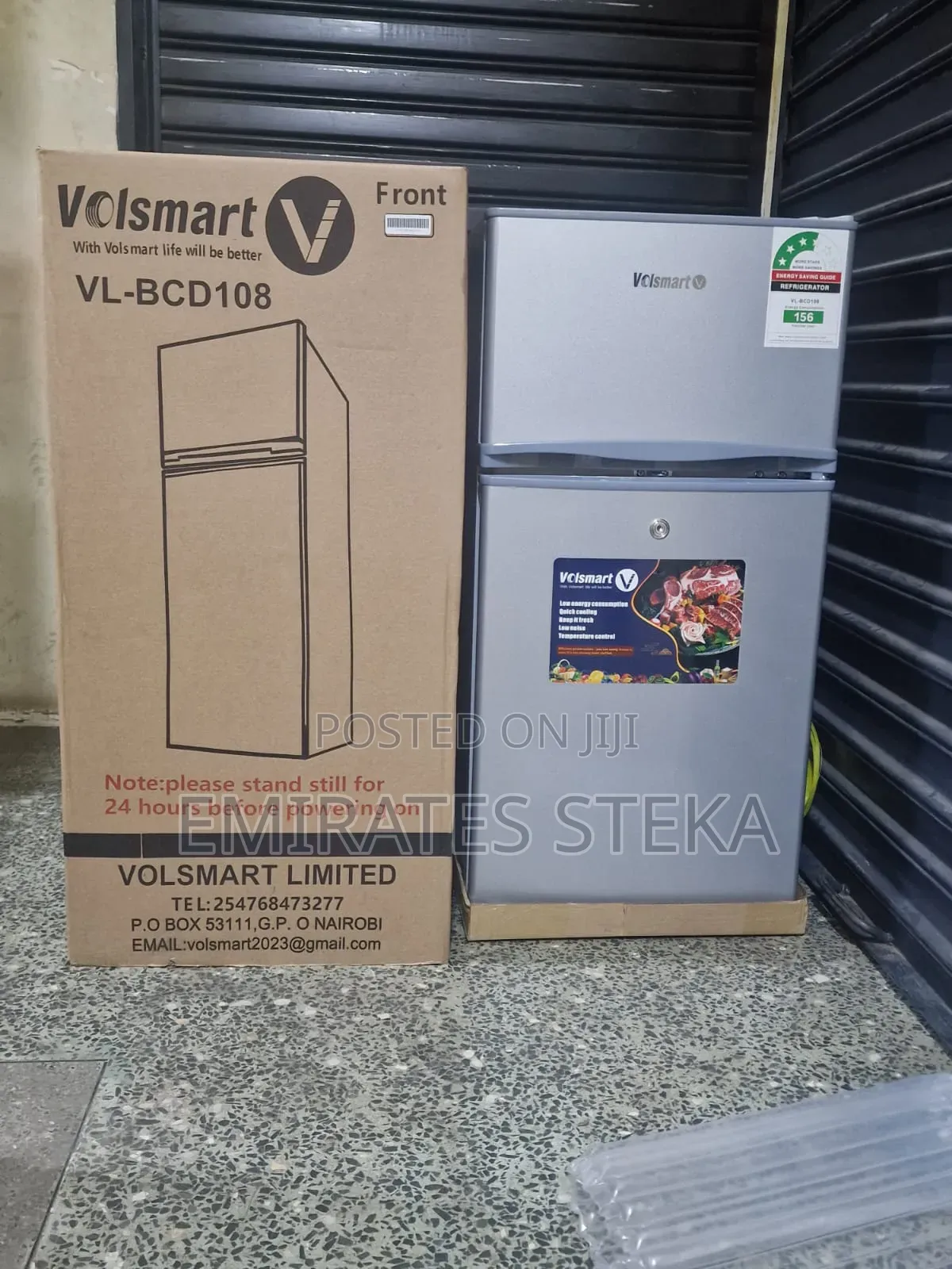 VOLSMART 108L Double Door Fridge, Silver