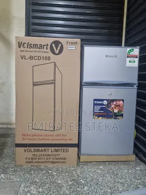 VOLSMART 108L Double Door Fridge, Silver