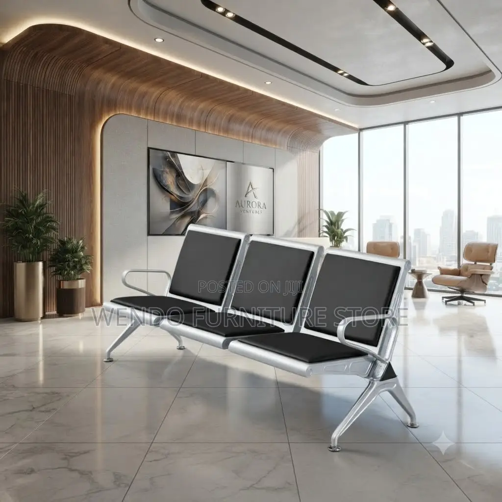Office Benches; Three Seaters Leather Receptionist Office Benches