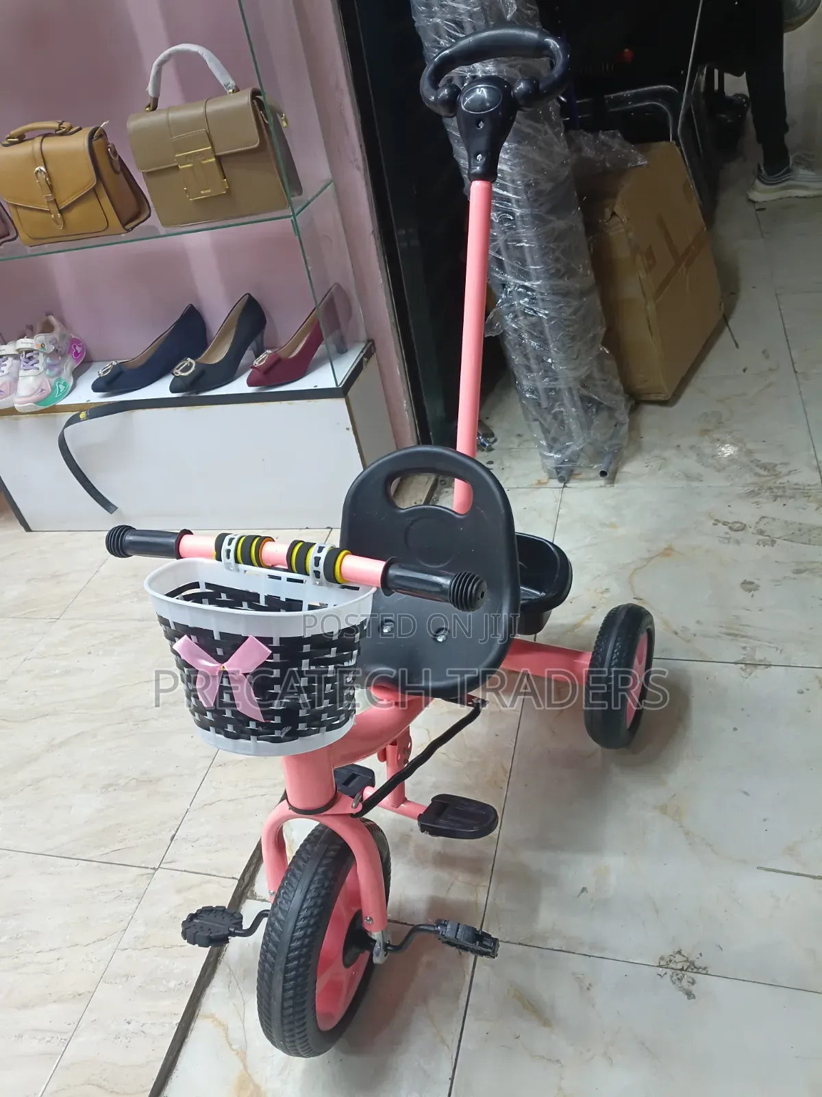 Toddler Tricycle With Adjustable Push Handle