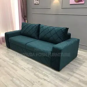 3 Seater Emerald Green Quilted Sofa: Free Delivery