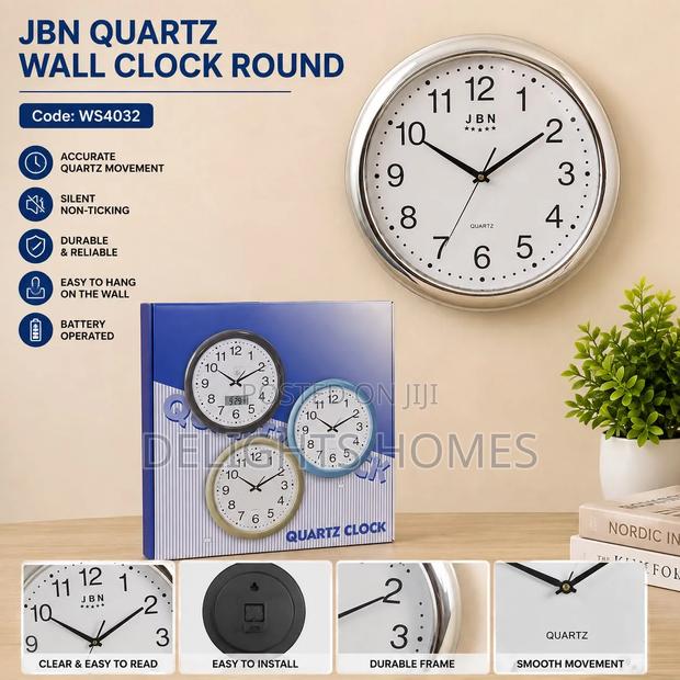 JBN Quartz Wall Clock Round-B - thumbnail 2
