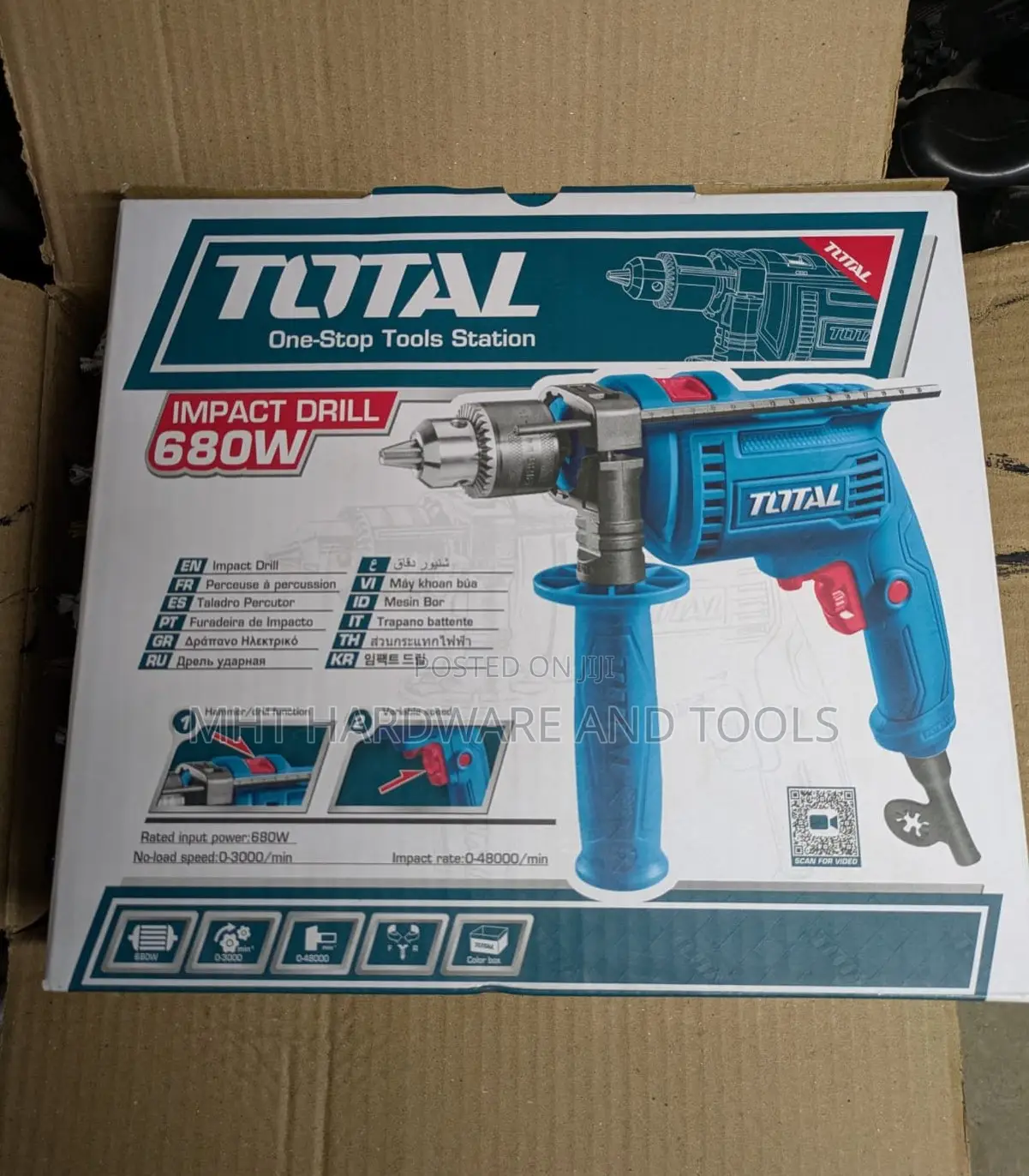 Total 680w Corded Impact Drill