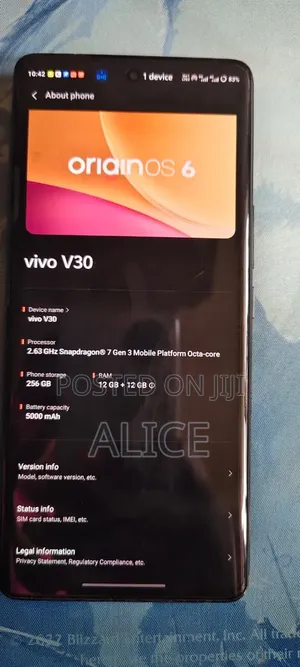 Vivo V30 5G 256 GB Black