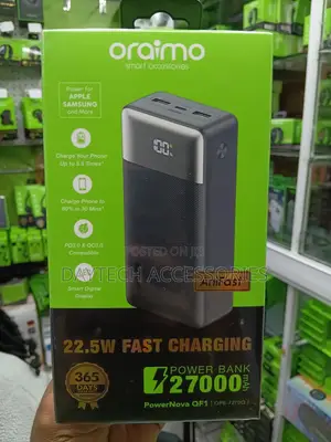 Oraimo PowerNova QF1 27000mAh 22.5W Power Bank - Black