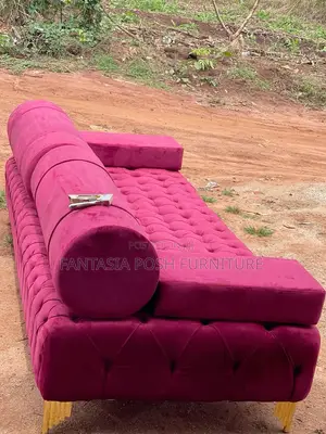 3 Seater Magenta Tufted Bench Sofa: Pay on Delivery
