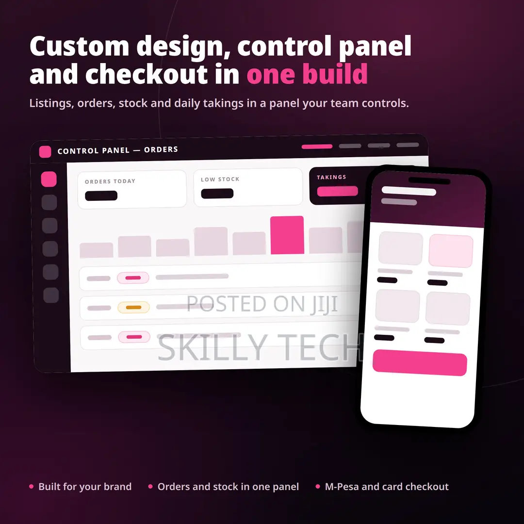 Custom Selling Platform With Control Panel and M-Pesa Checkout