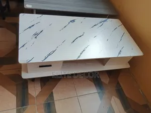 Modern White Marble Top Coffee Table With Storage