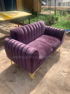 2 Seater Purple Ribbed Loveseat Sofa: Pay on Delivery