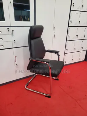 Executive Leather Cantilever Chair With Headrest