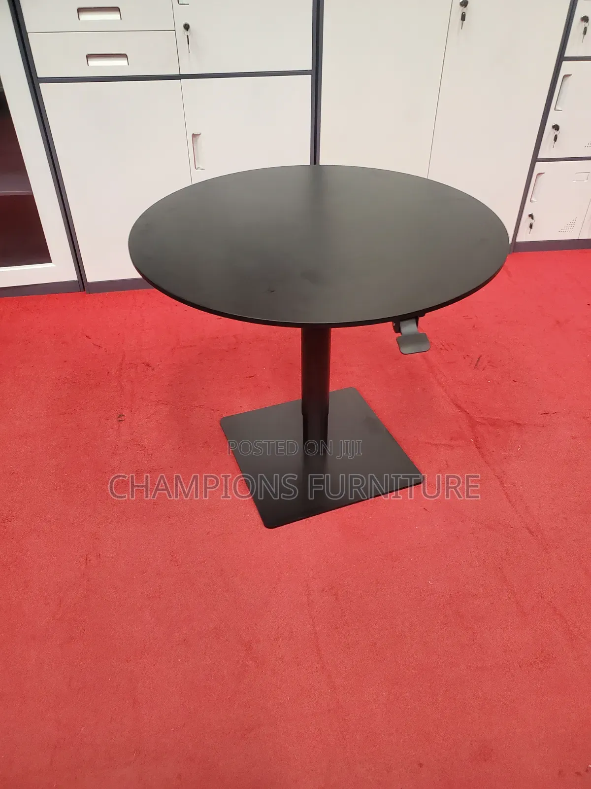 Height Adjustable Round Black Table
