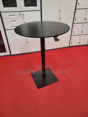 Height Adjustable Round Black Table