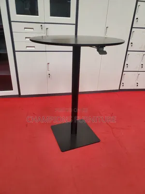 Height Adjustable Round Black Table