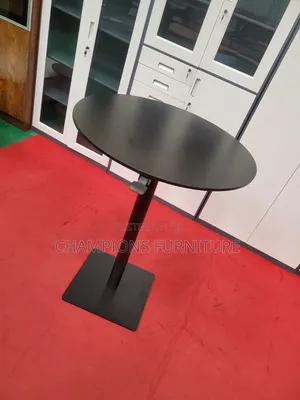 Height Adjustable Round Black Table