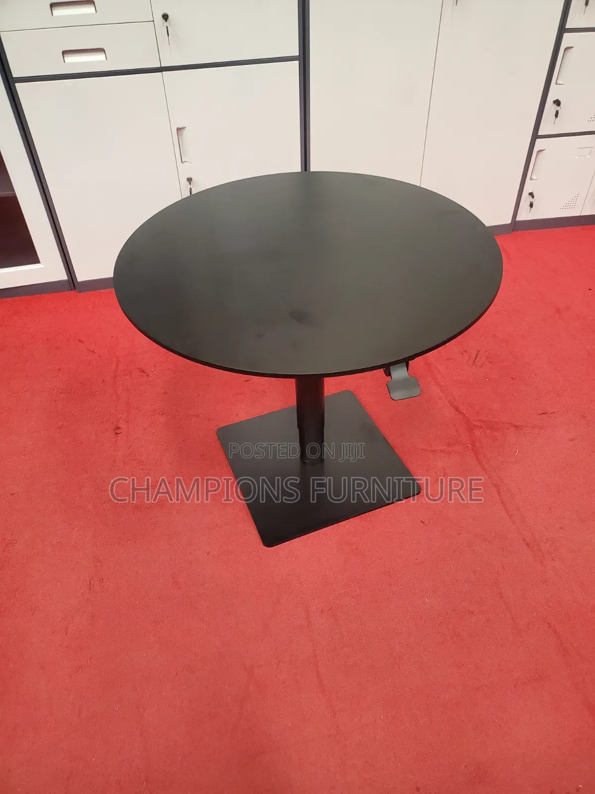 Height Adjustable Round Black Table