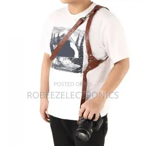 Leather Camera Single Shoulder Strap, Brown (Left Shoulder)