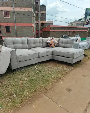 5 Seater Light Grey L-Shaped Sectional Sofa in Syokimau