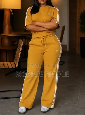 Mustard Women's Casual 2pc Set. Tshirt With Track Pants