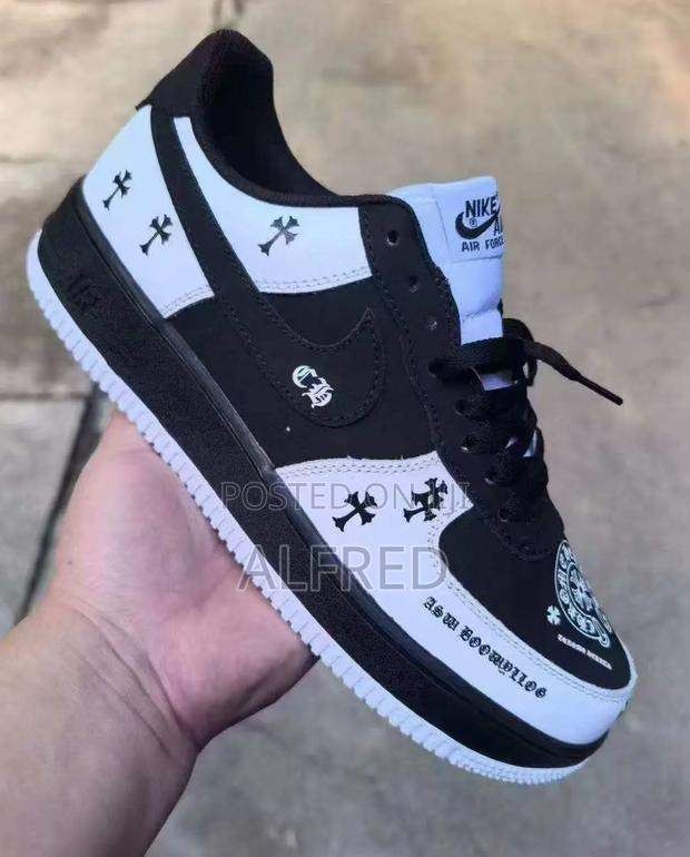 Air Force One Chrome Heart White and Black