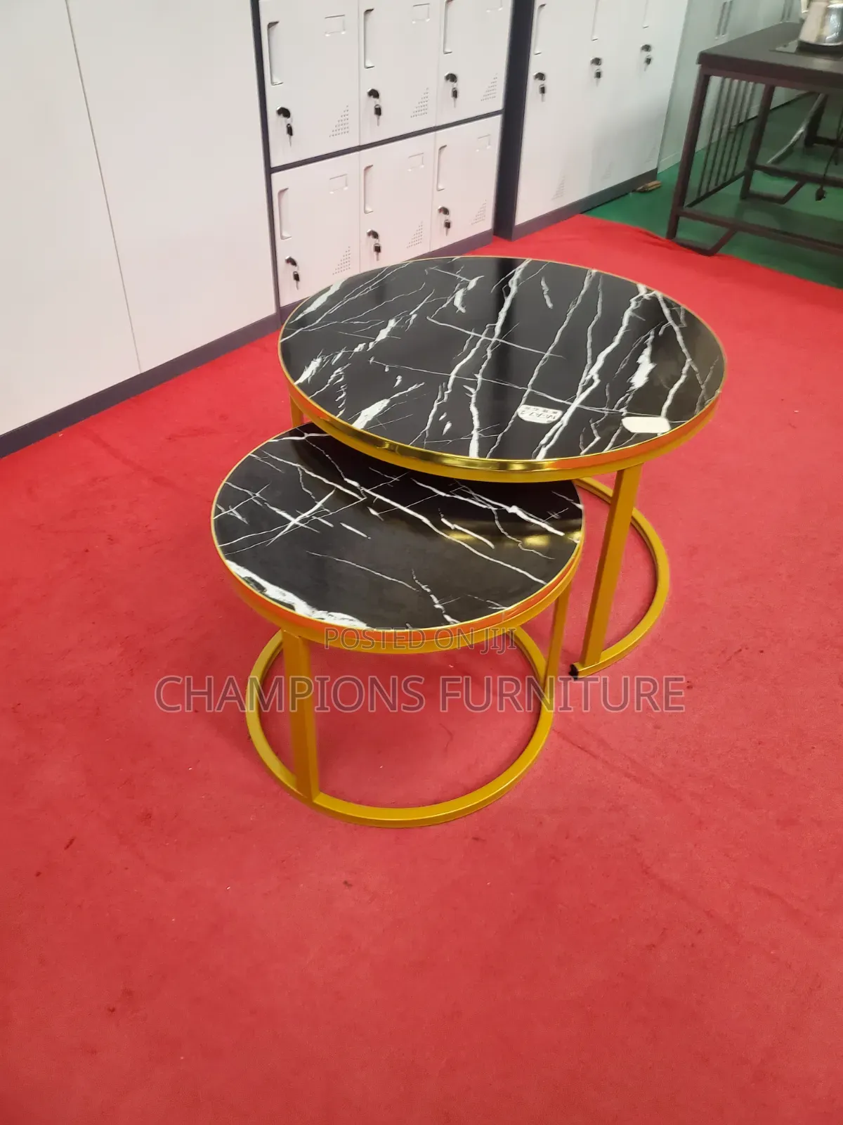 2-Piece Black Nesting Coffee Table
