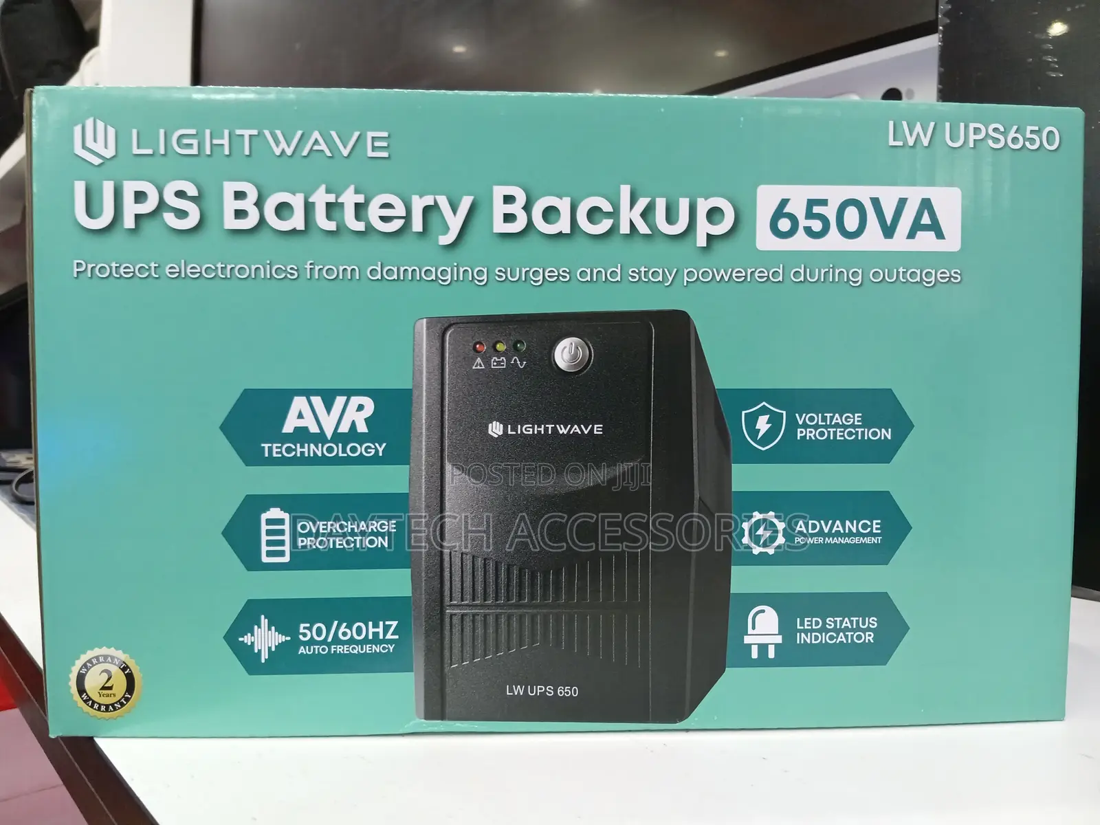 Lightwave 650VA Back-Up UPS Battery.
