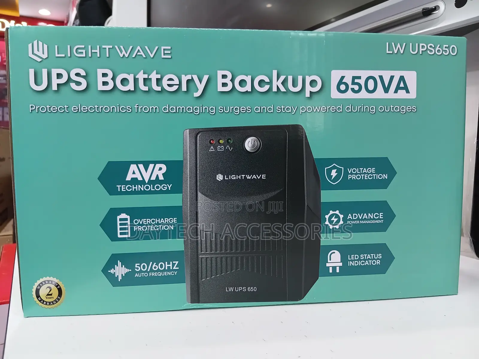 Lightwave 650VA Back-Up UPS Battery.